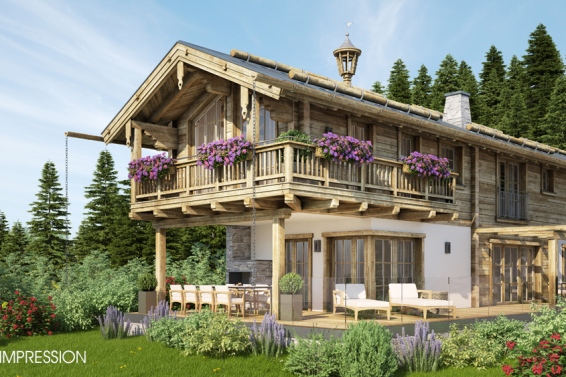 Panoramic plot for holiday chalet